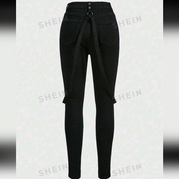 🧿ROMWE Grunge Punk High Waisted Skinny Jeans - Picture 2 of 4